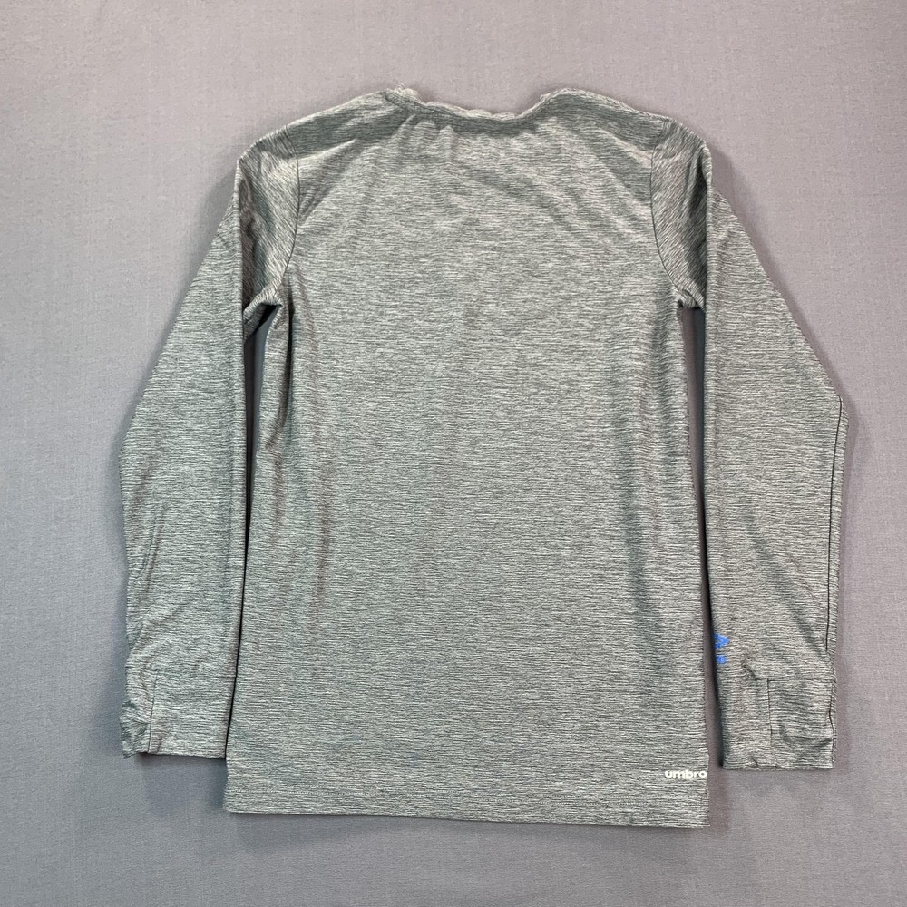 Umbro Shirt Boys XL 16-18 Gray Long Sleeve Athletic Logo Stretch Tee Soccer - Picture 9 of 16